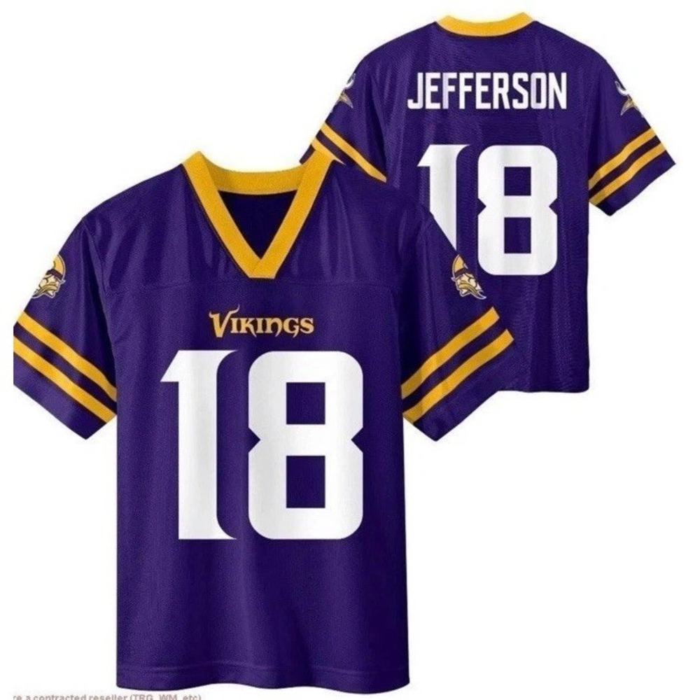 NFL Minnesota Vikings Justin Jefferson Boys' Short Sleeve Jersey Size Small 6/7